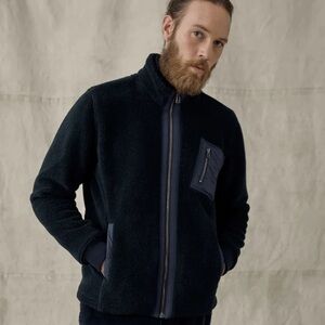 Belstaff Navy Herne Pile Fleece Full Zip Jacket XXL